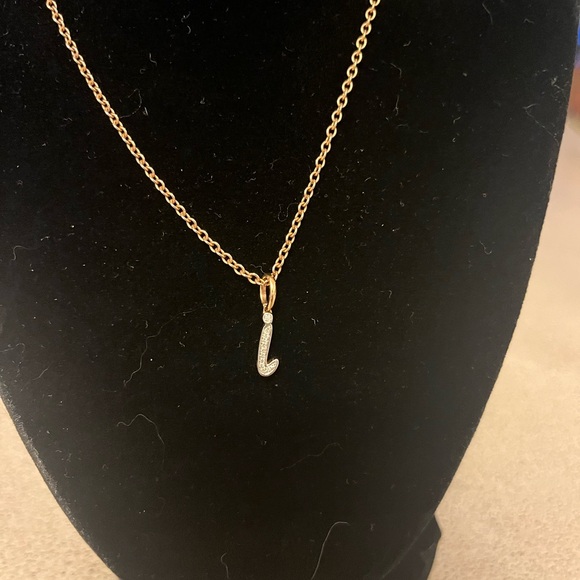 MONICA VINADER Jewelry - MONICA VINADER ROSE GOLD VERMEIL ALPHABET PENDANT “I” WITH 24” ROSE GOLD CHAIN